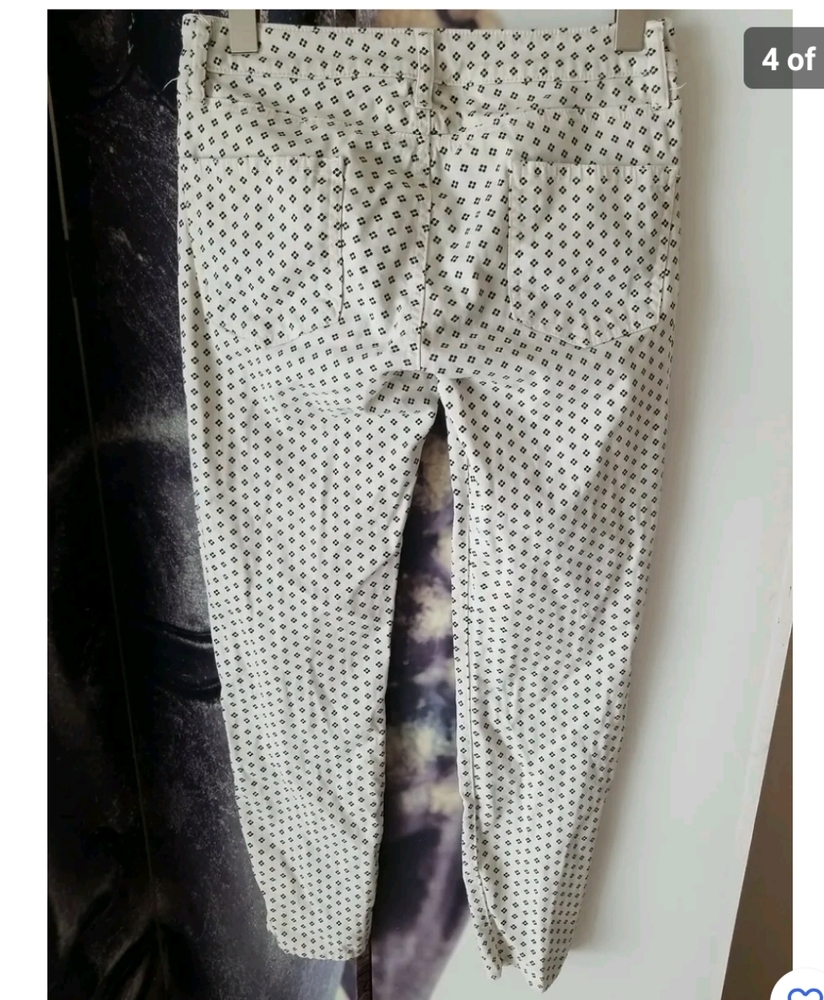 Splendid Anthropologie Women's Low Rise Printed Ivory Stretch Jeans Size 27
